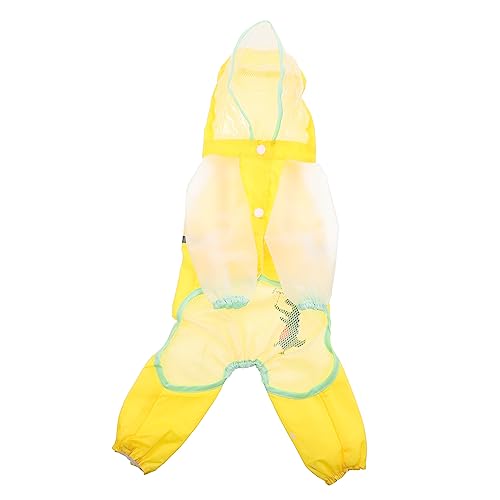 GREENADSCAPE Regenmantel Für Haustiere Hunderegenmantel Outdoor-haustiermantel Regenjacke Für Welpen Hund Regenkleidung Regenmantel Für Katzen Reflektierende Regenjacke Polyester-TAFT Yellow von GREENADSCAPE