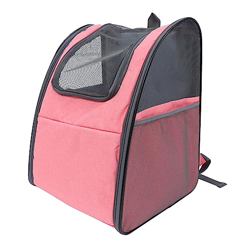 GREENADSCAPE Rucksack Für Haustiere Zwinger Hund Faltbarer Rucksack Für Die Reise Tasche Erweiterbarer Rucksack Sitz Praktischer Katzenbeutel Katzentransporter Auto Träger Rosa Segeltuch von GREENADSCAPE