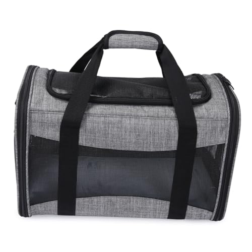 GREENADSCAPE Transportbox Für Haustiere Welpentasche Hundetaschen Haustierkiste Reisetasche Für Hunde Kleiner Haustierträger Welpenkiste Auto Handtasche, Umhängetasche Atmungsaktiv Gepäck Grey von GREENADSCAPE