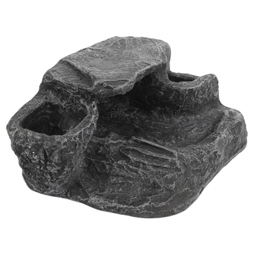 GREENADSCAPE Turtle Tank Klettern Und Reptil Schildkröte Zubehör Schildkröten-ruheterrasse Sonnenplattform Desktop-schildkrötenrampe Schildkröten-Accessoire Betta-Aquarium Dark Grey Harz von GREENADSCAPE