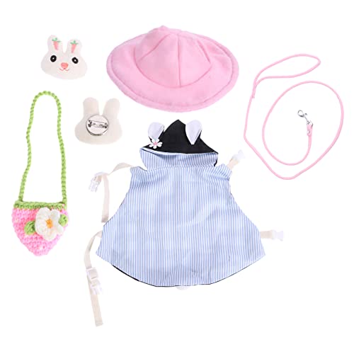 GREENADSCAPE meerschweinchen Weste hasenkostüme Bunny Costume Tierkleidung Set Kleintier Bekleidung tierkostüme Meerschweinchenkostüm Katzengeschirr Leine Haustier Heimtierbedarf Baumwolle Grey von GREENADSCAPE