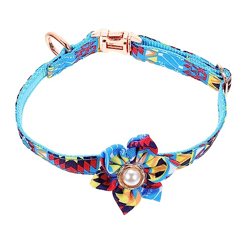 GREENADSCAPE Haustierhalsband Rindenhalsband für Hunde Katzenhalsband Hundehalsketten für kleine Hunde Welpe Fliege festlich wedlock Hundehalsbänder für ädchen Kätzchen-Kragen Nylon Sky-Blue von GREENADSCAPE