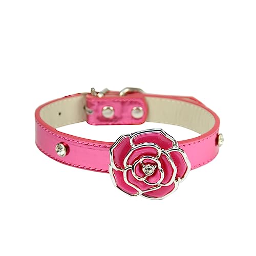 GREENADSCAPE Wunderschöne Tierkette Halskette Rose Haustierhalsband Hund Katze Zubehör M Größe Exquisite Strass von GREENADSCAPE