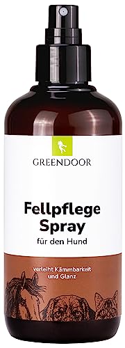 GREENDOOR natürliches Fellpflegespray Hund 250ml, extra Glanz mit reinen Seidenproteinen, bessere Kämmbarkeit, schmutzabweisendes Fell, Coffein für Fellwachstum von GREENDOOR