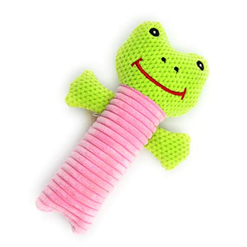 GREENLANS-1 Frosch Kuh Welpe Plüsch gestreift Quietschgeräusch Hund Spielzeug Lustig Fleece Kauen Molar Puppet Pet Supplies - B von GREENLANS-1