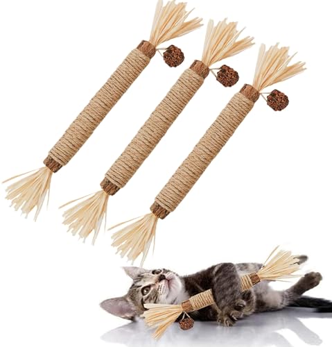 GREMBEB Silvervine Katzenspielzeug, 1 Packung mit Kaustab, Katzenminze, natürliches Material, Katzenminze zur Zahnreinigung, interaktive Übung, Hamster, Chinchilla, Rennmaus, Kaninchen, Häschen von GREMBEB