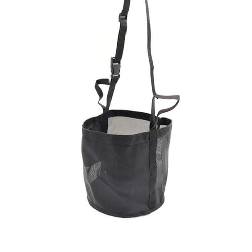 GREOHNMPAW Verstellbarer, Elastischer Heu-Futtersack für Pferde - Outdoor-Hals-Futtersack in Schwarz S-18x21cm von GREOHNMPAW