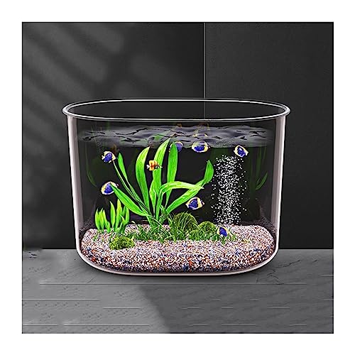 GRFIT Fisch Tank Aquarium, sturzsicheres Acrylmaterial, transparentes Aquarium, kleines und mittelgroßes Heimaquarium, Goldfischbecken, Schildkrötenbecken Fischschale (Size : Small) von GRFIT