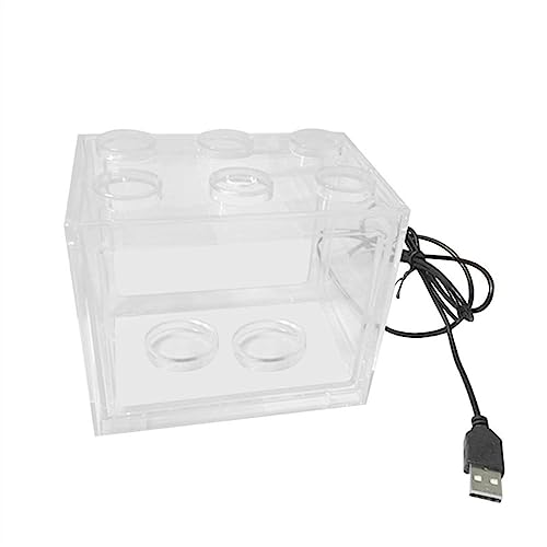 GRFIT Fisch Tank Aquarium Acryl USB Mini Aquarium Tank Propagator Aquarium mit LED-Licht Home Office Desktop dekorative Tank Fischschale (Color : Transparent) von GRFIT