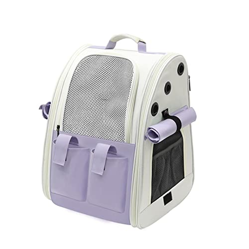 GRFIT Hundetasche Katzentasche Schultern Ausflug Tragbare Haustiertasche Hunderucksack mit großer Kapazität Tragbarer Katzenbedarf Katzenschultasche Transportbox (Color : Purple) von GRFIT