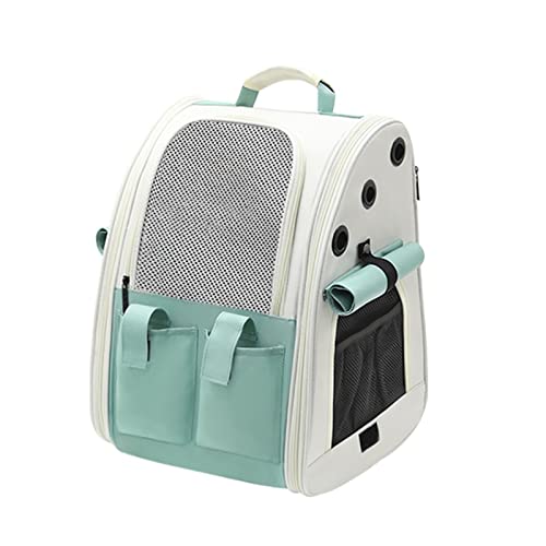 Hundetasche Katzentasche Schultern Ausflug Tragbare Haustiertasche Hunderucksack mit großer Kapazität Tragbarer Katzenbedarf Katzenschultasche Transportbox (Color : Groen) von GRFIT