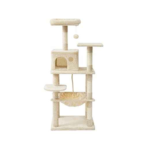 Kratzbaum Air Attic Kleines Katzennest integriert mit Tianzhu Großem Katzen-Kletterrahmen Multifunktionaler Kratzbaum integriert (Color : Beige) von GRFIT