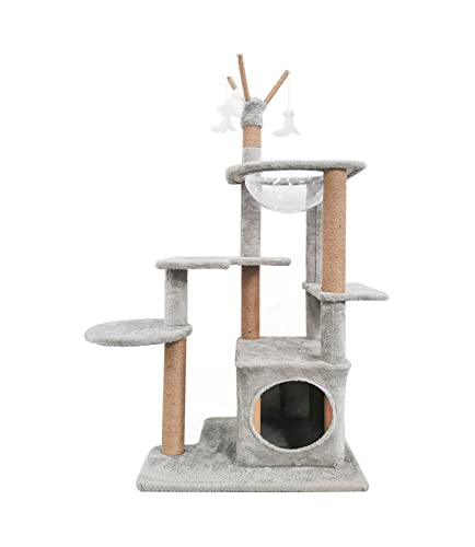 Kratzbaum Katzenklettergerüst Katzennest Kratzbaum Katzenregal Hängematte Mehrschichtige Katzenklettersäule Katzensprungplattform Großes Klettergerüst (Color : C) von GRFIT