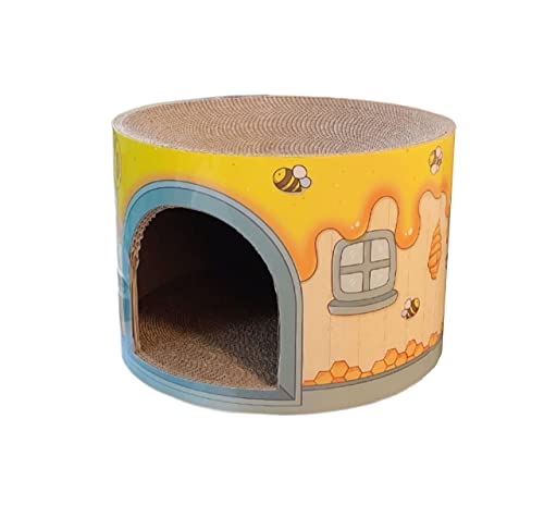 Kratzpappe für Katzen Doppellagiges Katzenkratzbrettnest Katzennest integrierte Hausschleifkralle Katzenkratzbrettnest schuppt Keine Katzenvorräte Katzenspielzeug (Size : S) von GRFIT