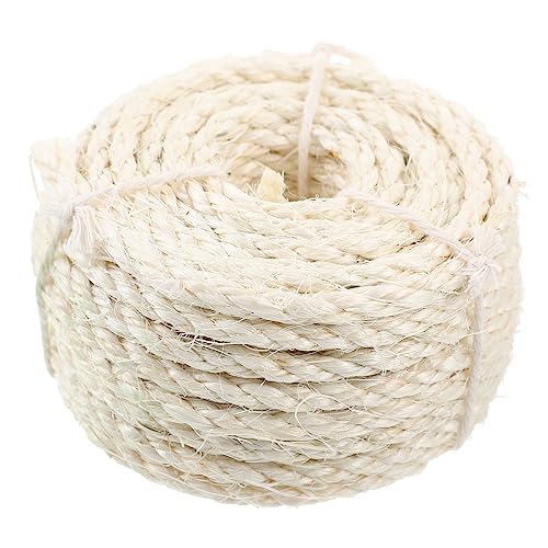 GRIRIW Natürliche Sisal Seilrolle 6mm x 10m Für Katzenkratzbaum Vielseitiges Hanfseil Für DIY Reparaturen Und Katzenzubehör Ideal Für Kratzflächen Und Bastelprojekte von GRIRIW