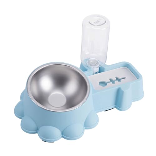 GRIRIW 1 Satz Haustiernapf Futterspender Katze Wassernäpfe für Haustiere Futterautomat für Haustiere pet Water Bowl pet Bowl Hundefutter entzückender Wasserspender Rostfreier Stahl Blue von GRIRIW