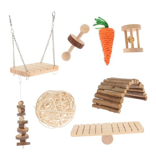 GRIRIW 1 Set Hamster Spielzeug Hamster Leiter Spielzeug Papagei Kletterleiter Hamster Schaukel Spielzeug Mäuse Schaukel Spielzeug Haustier Hamster Nest Holz von GRIRIW