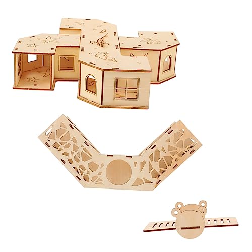 GRIRIW 1Satz Hamster Tunnel aus Holz Teiliges Erkundungsspielzeug für Kleine Haustiere Kreatives Labyrinth für Hamster und Nager Sicher und Lustig für Spielspaß GRIRIW 1Satz Hamster Tunnel aus Holz Teiliges Erkundungsspielzeug für Kleine Haustiere Kreatives Labyrinth für Hamster und Nager Sicher und Lustig für Spielspaß von GRIRIW