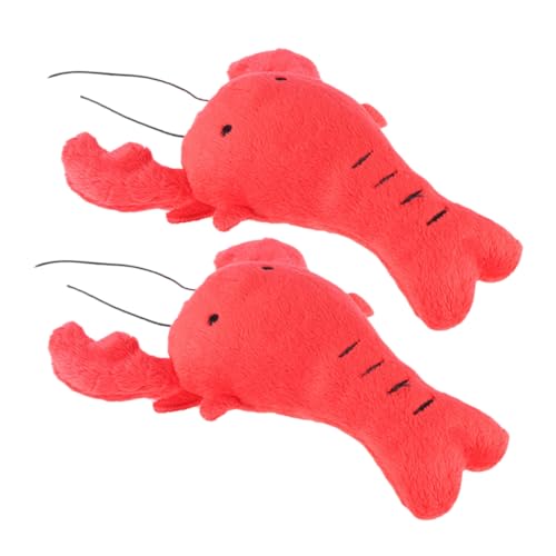 GRIRIW 2St Hund Plüschtier Hunde klingen Spielzeug Welpen-Backenzahn-Spielzeug Hunde Lobster Spielzeug Plüschspielzeug für Hunde Hundespielzeug für große Hunde Cartoon-Hundespielzeug rot von GRIRIW