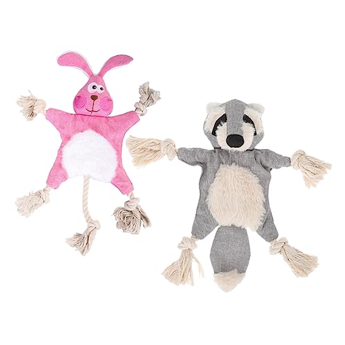 GRIRIW 2pcs Kein Füllung Welpe Molar Spielzeug Leichtes Kauspielzeug Entzückender Plüschspielzeug Interaktiver Moly Toy Dog Supply von GRIRIW