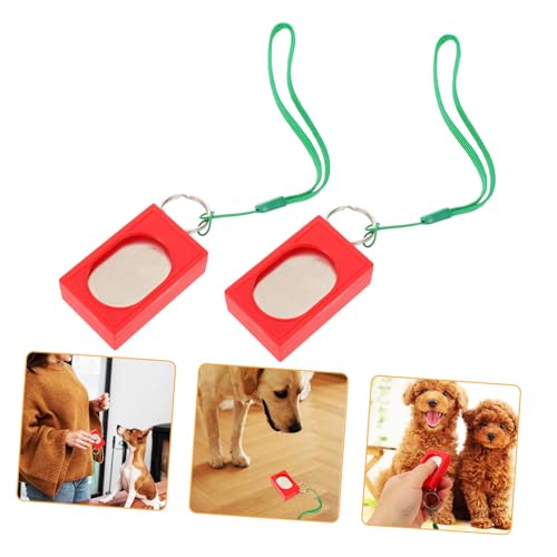 GRIRIW 2st Haustier-clicker Rindenklicker Hundetrainingszubehör Hunderuf-clicker Welpenklicker Zum Essen Bellkontrollgerät Lauter Hundeklicker Clicker-welpen Trainieren Rot Plastik von GRIRIW