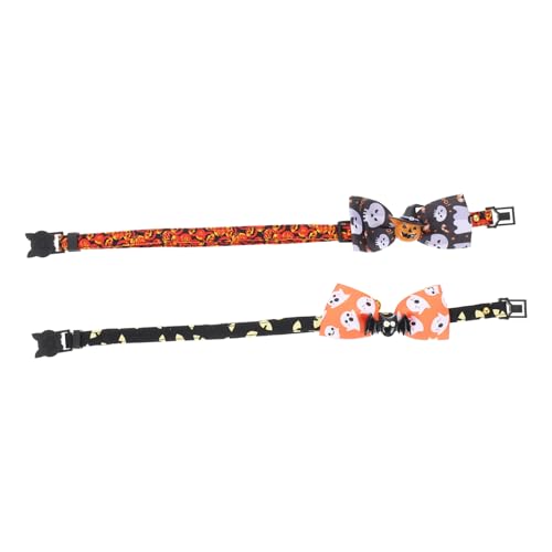 GRIRIW 2st Haustierhalsband Haustier Hals Haustierkostümzubehör Katze Coll Halloweenkostüm Geschmeidige Kätzchenhalsbänder Haustier-kätzchen-Krawatten Fliege Welpen Polyester von GRIRIW