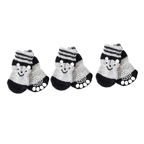 GRIRIW 3 Paare hundeschuh socken Hausschuhe innen Wärmesocken Welpenstiefel Hundeschuhe für kleine Hunde Handschuhe Abs hundesocken Dog Socks Hund warme socken Haustier Stiefel Baumwolle von GRIRIW