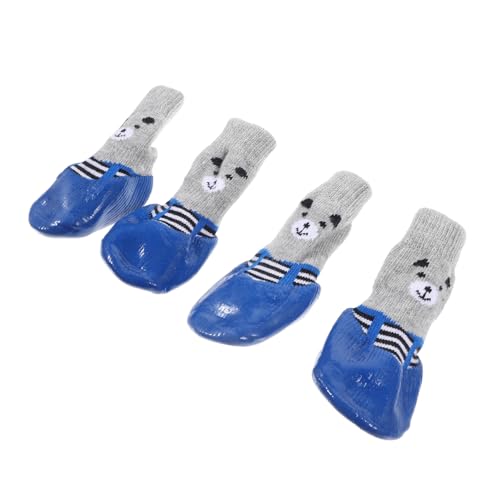 GRIRIW 4 Stück Haustierschuhe Saum-Set Haustierbedarf Hundespielzeug Welpe pet Supplies Dog Shoes for small Dogs entzückende Pfotenschützer kompakte Baumwollsocken Baumwolle Sky-Blue von GRIRIW