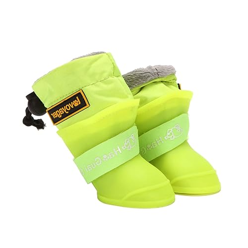 GRIRIW 4 Stück wasserdichte Regenstiefel für Haustiere Beschützer Stiefeletten GOO Pfoten hundeschuhe pet Supplies Dog paw Shoes rutschfeste Regenschuhe Hundestiefel Kieselgel von GRIRIW