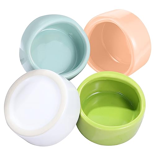 GRIRIW 4er Set Keramische Futternäpfe Für Hamster Bunte Futter Und Wasserschalen Für Kleine Haustiere Ideal Für Meerschweinchen Ratten Und Zwerghamster Pink von GRIRIW