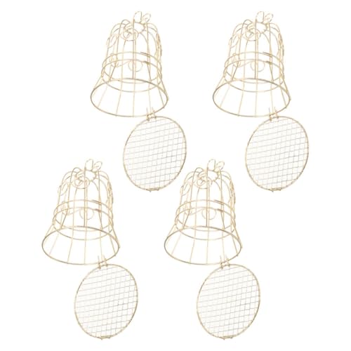 GRIRIW 4er Set Vintage Hängender Vogelfutterspender Dekorativer Futterkorb Für Wildvögel Ideal Für Garten Balkon Und Innenbereich Hohles Design Für Einfache Füllung Und Nutzung von GRIRIW