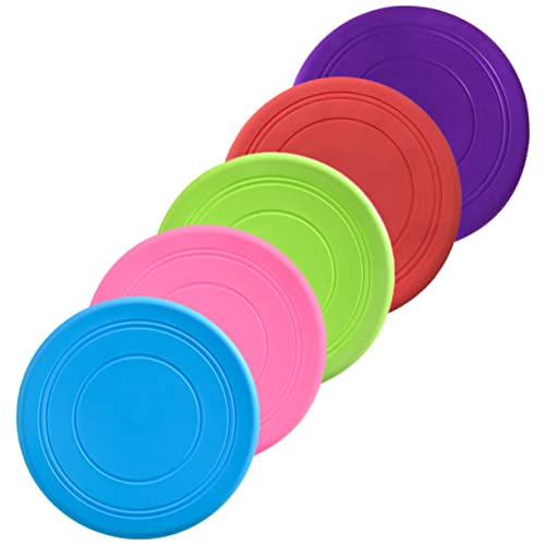 GRIRIW 5er Set Hundespielzeug Interaktives Hundeball Disc Set Für Draussen Bissfestes Kauspielzeug Und Pink Perfekt Für Apportieren Und Spiel Im Freien von GRIRIW