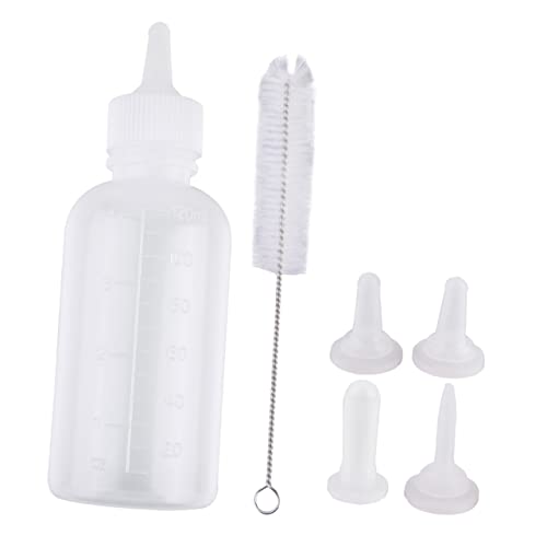 GRIRIW 6 Teiliges Set 120ml Haustier Milchflasche Für Hunde Und Katzen Fütterungsflasche Mit Sauger Und Reinigungsbürste Praktisches Zubehör Für Haustierpflege von GRIRIW