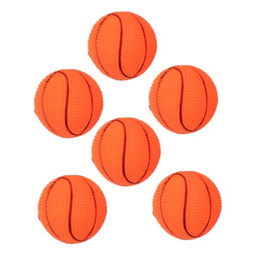 GRIRIW 6er Set Quietschende Hunde Spielbälle Aus Vinyl Interaktives Basketball Kauspielzeug Für Welpen Und Hunde Molarspielzeug Zur Zahnpflege Hundespielzeug Für Aktives von GRIRIW