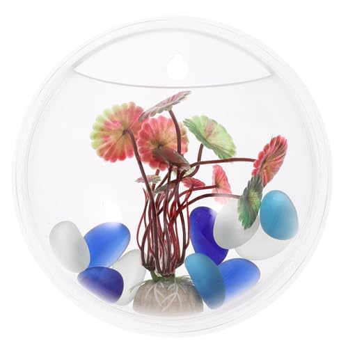 GRIRIW Aquarienbecken Pflanzenhalter für Aquarien Bausatz Fischbecken zur Wandmontage Netz Aquarium Aquarium voll Tank Wandmontiertes Aquarium Transparentes Fischbecken Wandaquarium von GRIRIW