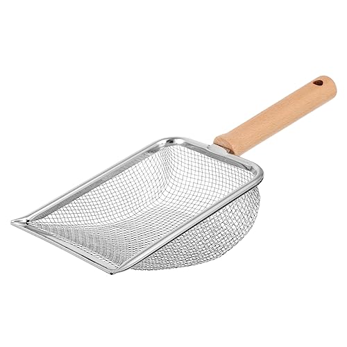 GRIRIW Edelstahl Katzenstreu Scoop Mit Holzgriff Litter Shovel Für Katzen Maschen Langlebig Und Leicht Zu Reinigen Perfekte Katzenstreu Schaufel Für Die Tierpflege von GRIRIW