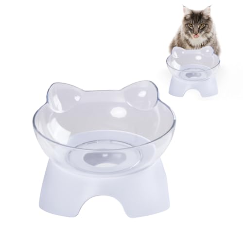 GRIRIW Einzelne Katze Hundenäpfe Tiernahrung Wasserschale Erhöhte Cat Bowl Mit Ständer Erhöhte Katzenfütterung Tilt Design Katzenfutterautomat Katzennäpfe Einzelne Schüssel Die Katze von GRIRIW