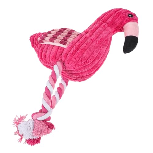 GRIRIW Flamingo Kauspielzeug Für Hunde Interaktives üschspielzeug Mit Quietscher Zur Zahnreinigung Kuscheliges Hundespielzeug Für Welpen Und Kleine Hunde Pink von GRIRIW