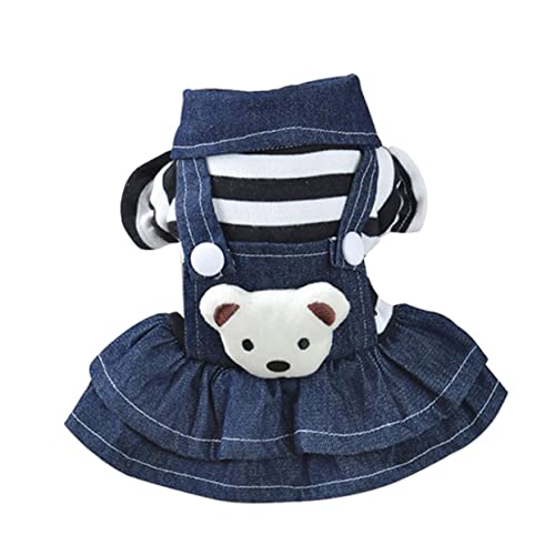 Hundekleidung Mädchen hundebekleidung dog clothes hunde zubehör hunde accessories Frühling Denim Jeans Overalls Kleider Haustierbekleidung Hündchen Rock Kostüme Gurt Arbeit Shirt von GRIRIW