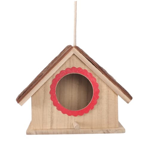 GRIRIW Vogelhaus Klein Garten Holz Vogelhaus Hängevogel Brutnest Aus Massivem Holz Klassisches Vogelfutterhaus Für Wildvögel Ideal Für Garten Und Balkon Einfach Aufzuhängen Naturbelassenes Design von GRIRIW