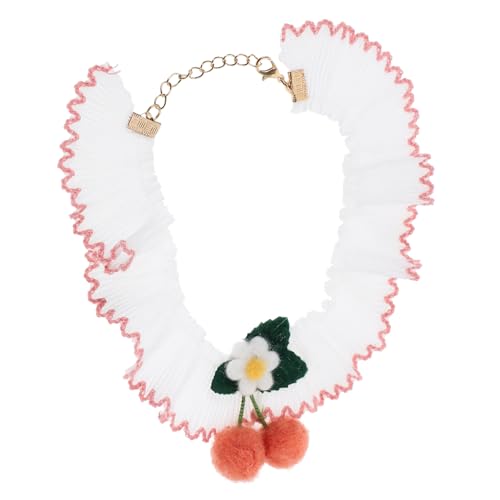 GRIRIW Süßes Hundetuch Dekorativer Katzenkragenschal Katzenblumenhalsband Halsband Für Hunde Kirschzubehör Verstellbares Welpenhalsband Kätzchenhalsband Polyester Draussen Krapfen von GRIRIW