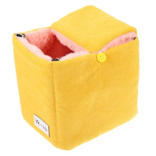 GRIRIW Hamster Baumwollnest mastubatoren pet Bed Tierhängematte Hamster Schlafsack Tierbettchen Katzenbetten Meerschweinchen Heu Rattenhängematte für Käfig Winter Hamsterbett Stoff Yellow von GRIRIW