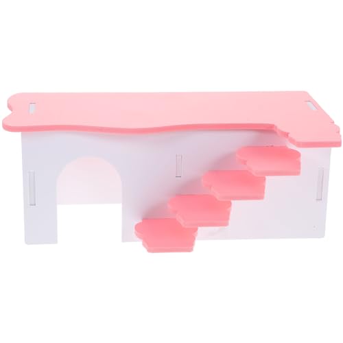 GRIRIW Hamsterhaus Hamster hamsterspielzeug Hamster Kuschelhöhle nagerhaus Hamster Klettergerüst Käfig Kaninchen Nest Hund meerschweinchen versteck Heimtierbedarf PVC Rosa von GRIRIW