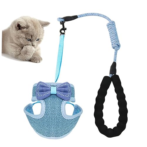 GRIRIW Haustier Geschirr kleines Katzengeschirr Hundegeschirr Hundeleinen Katzentransporter Kätzchen cat Leash cat Harnesses Brustgurt für Katzen Brustgurt für Haustiere Blue von GRIRIW