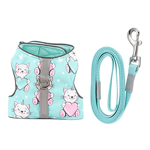 GRIRIW Haustier Katzengeschirr Fluchtsicheres Katzengeschirr Katze Leine Geschirr cat Leash Katzen Leine Hundeleine Kätzchenleine verstellbare Katzenweste Haustier-Geschirr-Leine scheinen von GRIRIW