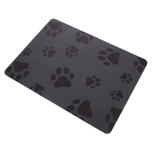 GRIRIW Haustier Tischset Matten Für Haustierfutter Kleine Tierfuttermatte Wasserabsorbierende Matte Für Hundewassernäpfe Futtermatte Für Hundenäpfe Kieselalgenschlamm-pu-Haut Dark Grey von GRIRIW