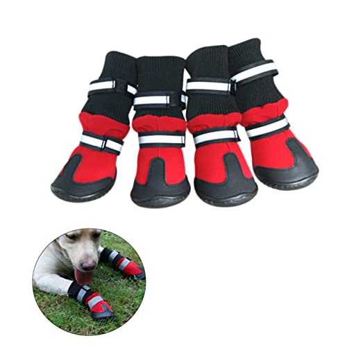 GRIRIW Hundeschuhe Schneestiefel Für Welpen Schuhbodenschutz Wanderschuhe Für Haustiere Hund Winterschuhe Hund Winterstiefel Welpen Schneeschuhe Hund Anti-rutsch-Sohle Pfote rutschfest von GRIRIW