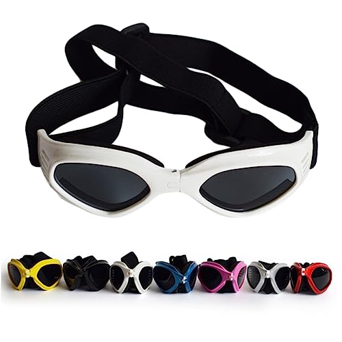 GRIRIW Haustierbrille Schutzbrillen für Hunde Hund Sonnenbrille kleine und mittlere Hunde Sonnenbrille für kleine Hunde Sonnenbrillen für Hunde Haustier-Sonnenbrille der Hund Gläser Weiß von GRIRIW