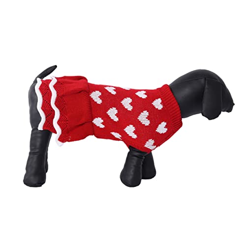 GRIRIW Hund Tuch Outfit Für Mädchen Kleid Für Mädchen Hundekostüme Weihnachtshundeoutfit Weihnachts-hundepullover Rosafarbene Kleidung Hund Warmes Kleid Rot Hundekleidung Haustier Hund von GRIRIW