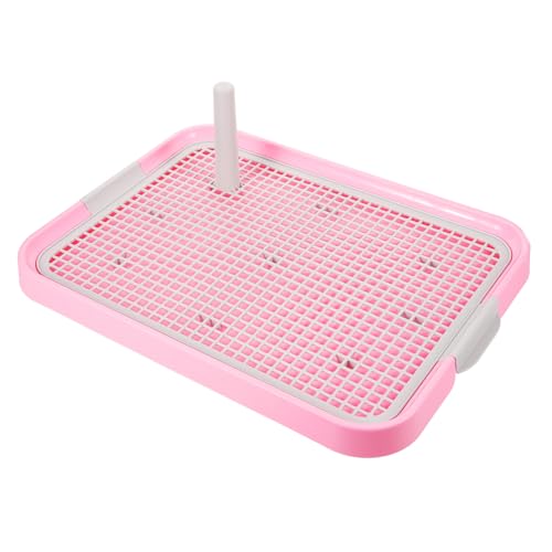 GRIRIW Haustiertoilette Welpen Innentoilette verdickte Welpentoilette Hunde-PIPI-Pad-Halter Bad Hundezucht haustierbett Mesh-Hundetoilette Anti-Rutsch-Hundetoilette Plastik Rosa von GRIRIW